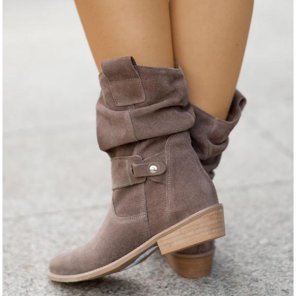 Rosalie | Relaxed-Fit Slouch Ankle Boots with Low Block Heel