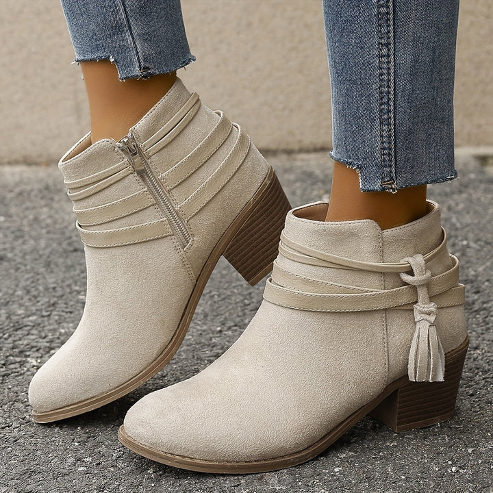 Miriam | Refined And Versatile Tassel Ankle Boots