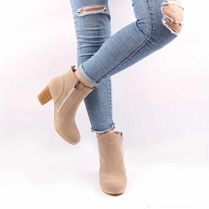 Freya | Versatile Block-Heel Suede Ankle Boots