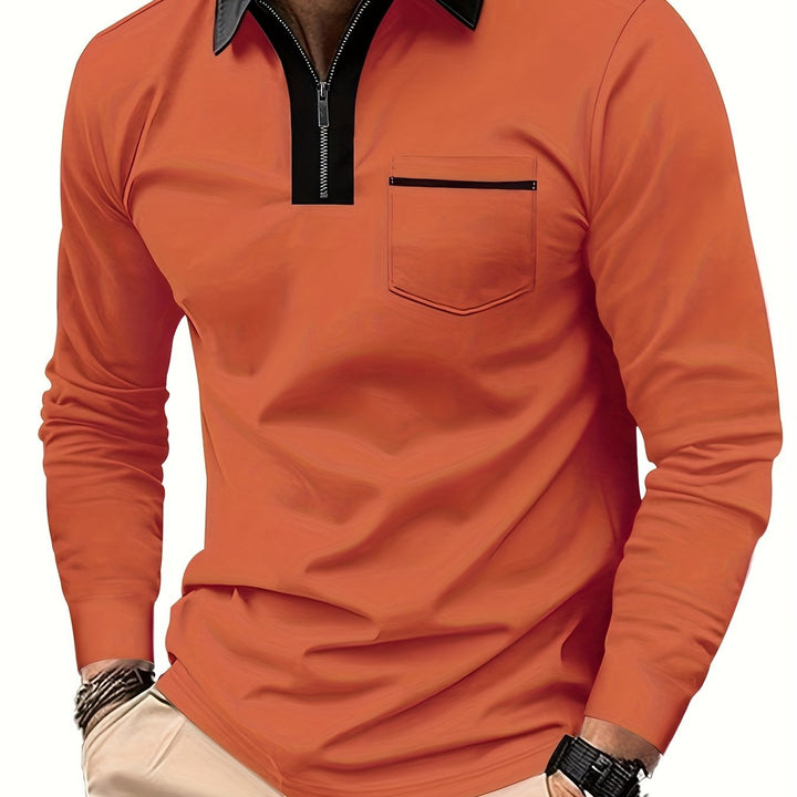 Daniel | Refined Long-Sleeve Zip-Collar Polo Shirt