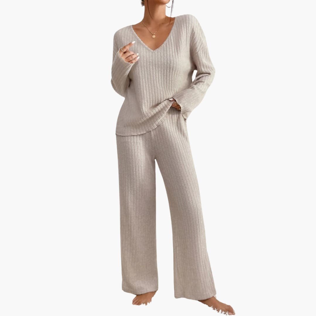Lydia | Elegant Ribbed Knit Lounge Set
