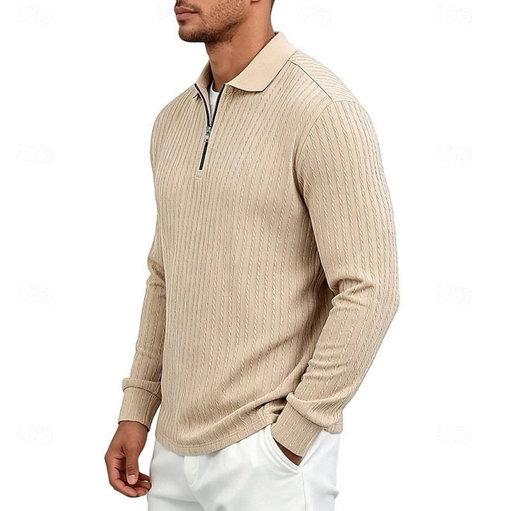 Carson | Textured Quarter-Zip Polo Shirt