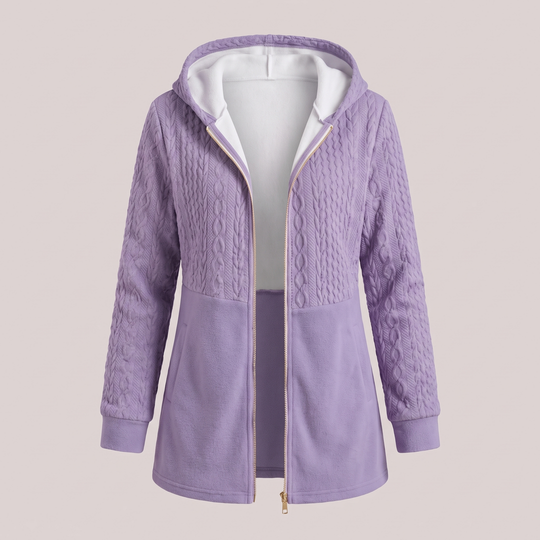 Josie | Textured Zip Front Style Longline Knit Cardigan