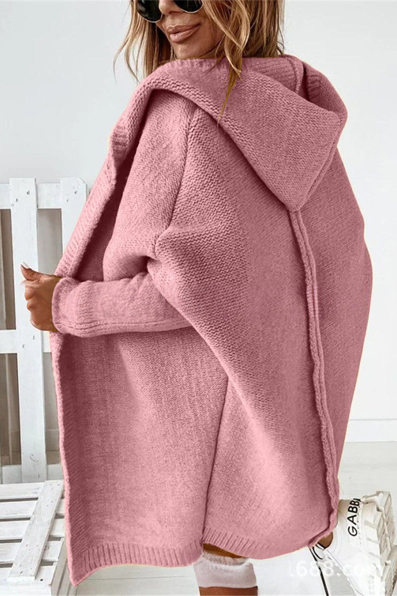 Nataly | Cozy And Oversized Hooded Knit Cardigan