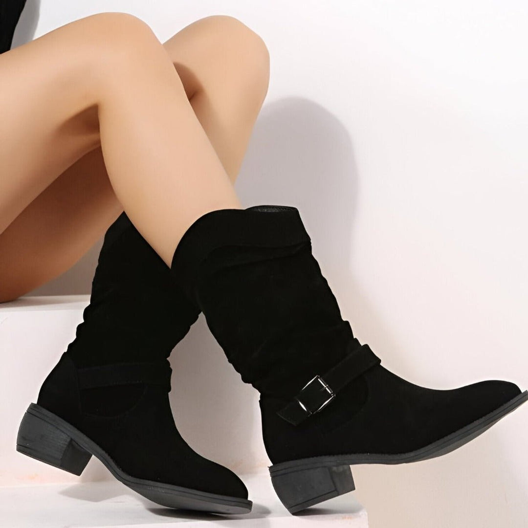 Evelyn | Women's Slouchy Faux Suede Knee-High Boots