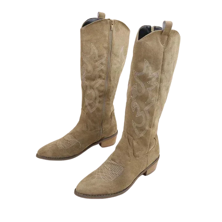 Zara | Embroidered Western Cowboy Boots with Pointed Toe