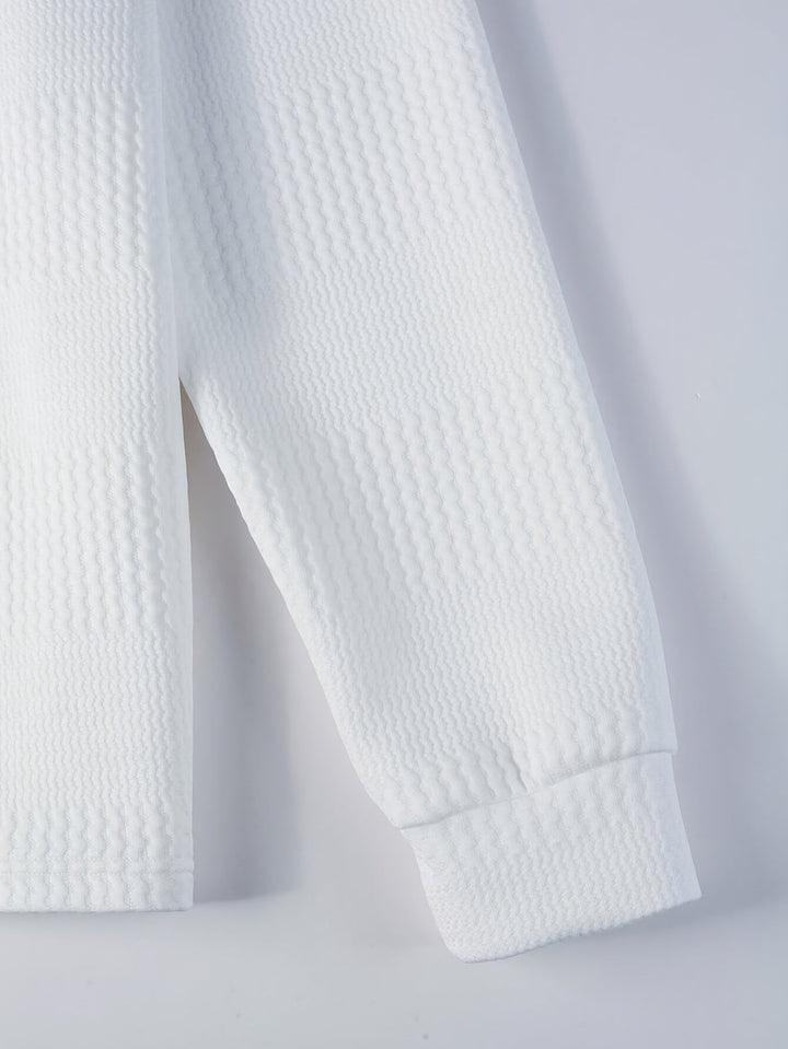 Calvin | Textured Long-Sleeve Polo Shirt