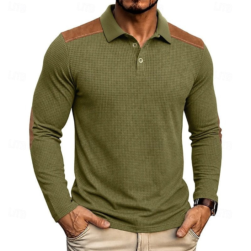 Henry | Refined Textured Long-Sleeve Polo Shirt