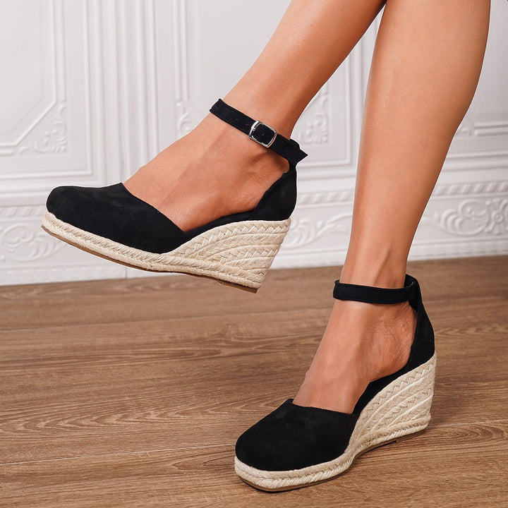 Lyssara | Women's Casual Wedge Sandals with Ankle Buckle