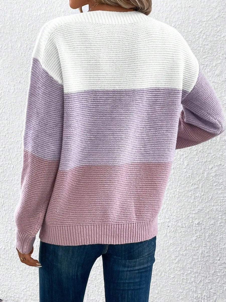 Mercy | Modern Design Color-Block Knitted Sweater