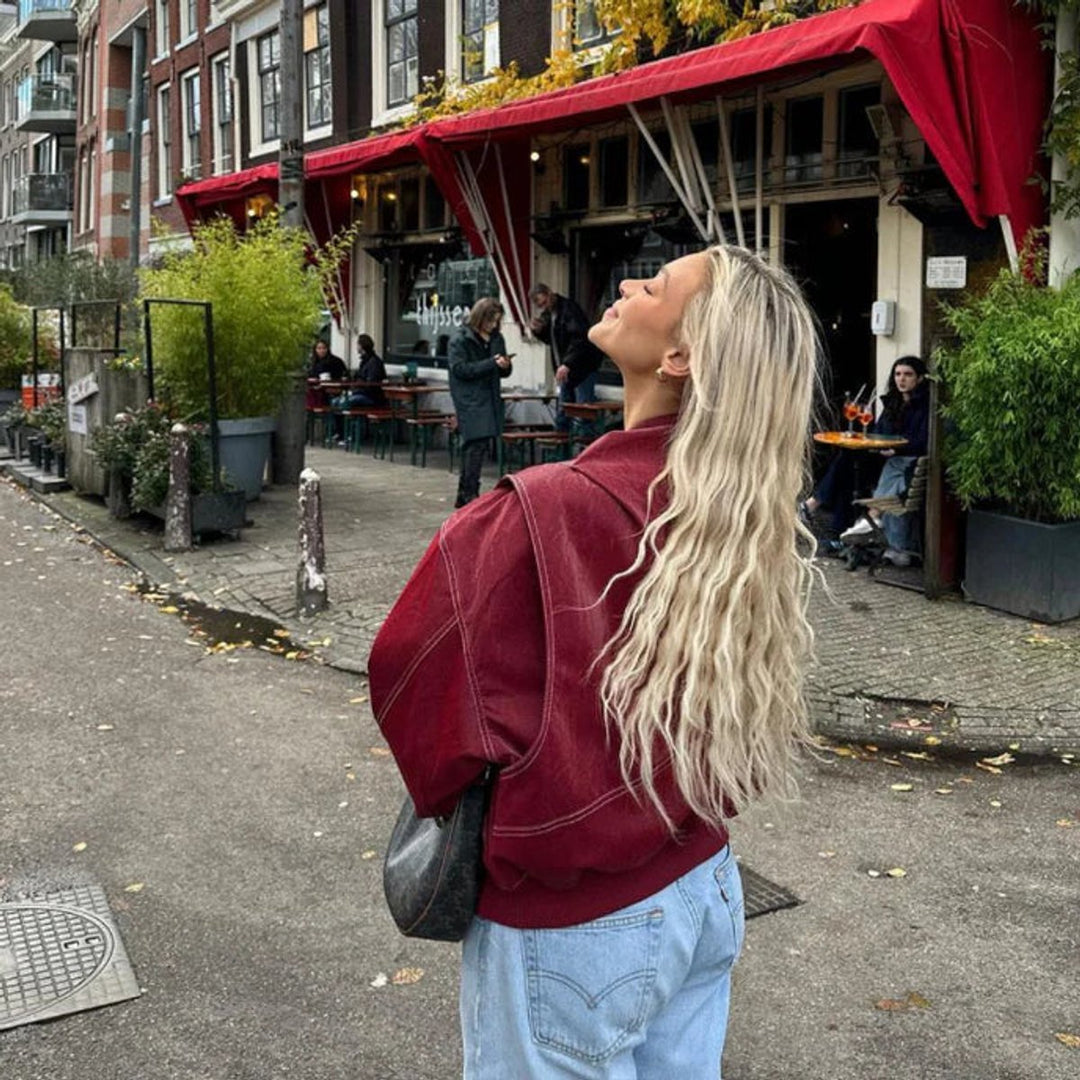 Bailey | Oversized Style Leather Bomber Jacket