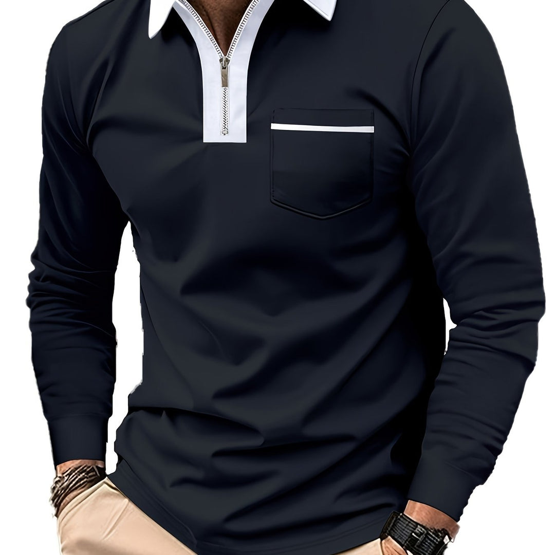 Daniel | Refined Long-Sleeve Zip-Collar Polo Shirt