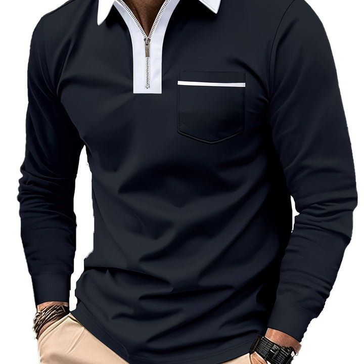 Daniel | Refined Long-Sleeve Zip-Collar Polo Shirt