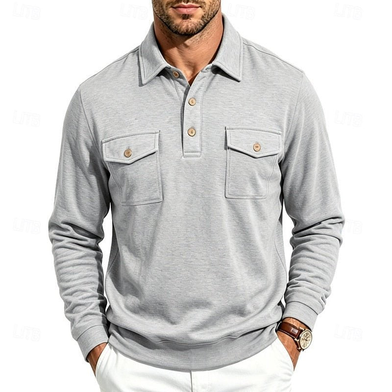 Stetson | Refined Long-Sleeve Pocket Polo Shirt