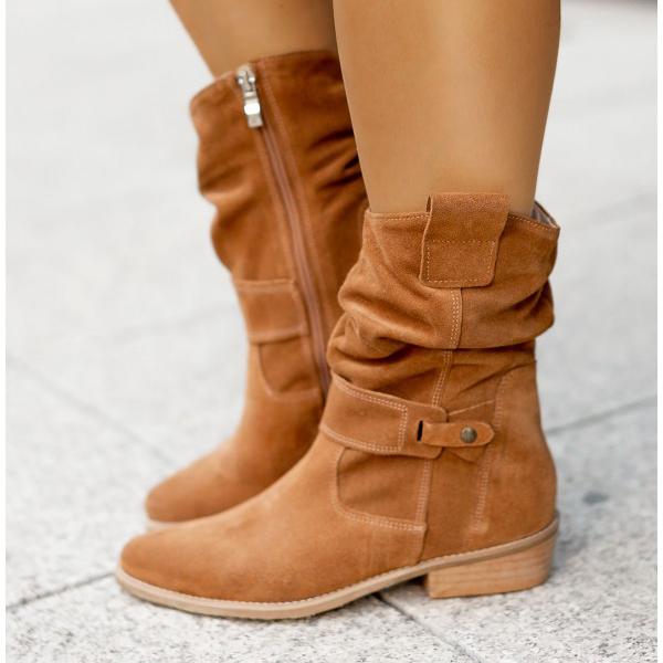 Rosalie | Relaxed-Fit Slouch Ankle Boots with Low Block Heel