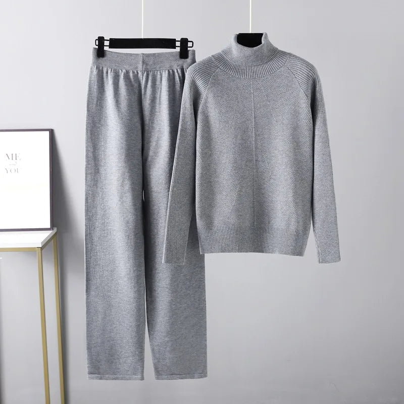 Michelle | Complete Two-Piece Cable Knit Lounge Set