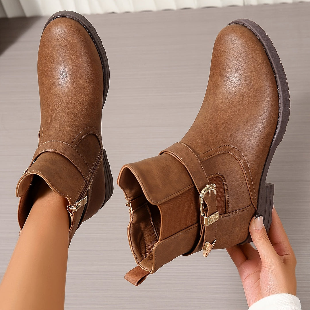 Stella | Timeless And Chic Western Buckle Ankle Boots