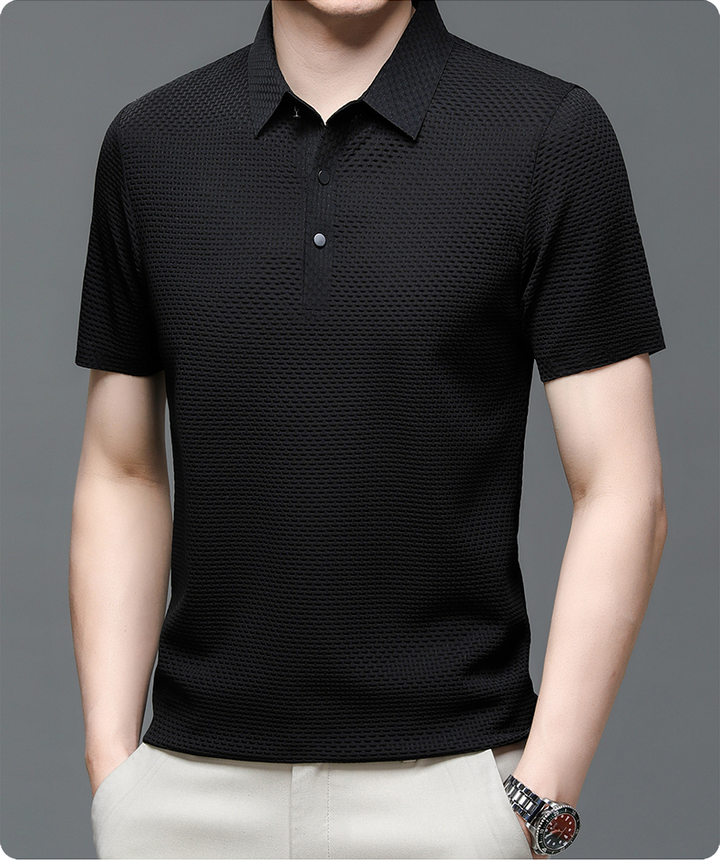 Michael | Breathable Mesh Button-Up Polo Shirt