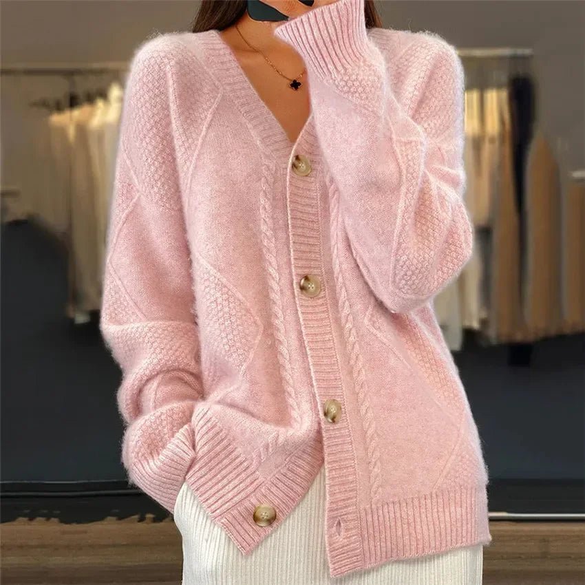 Linda | Elegant Textured Button-Front Knit Cardigan