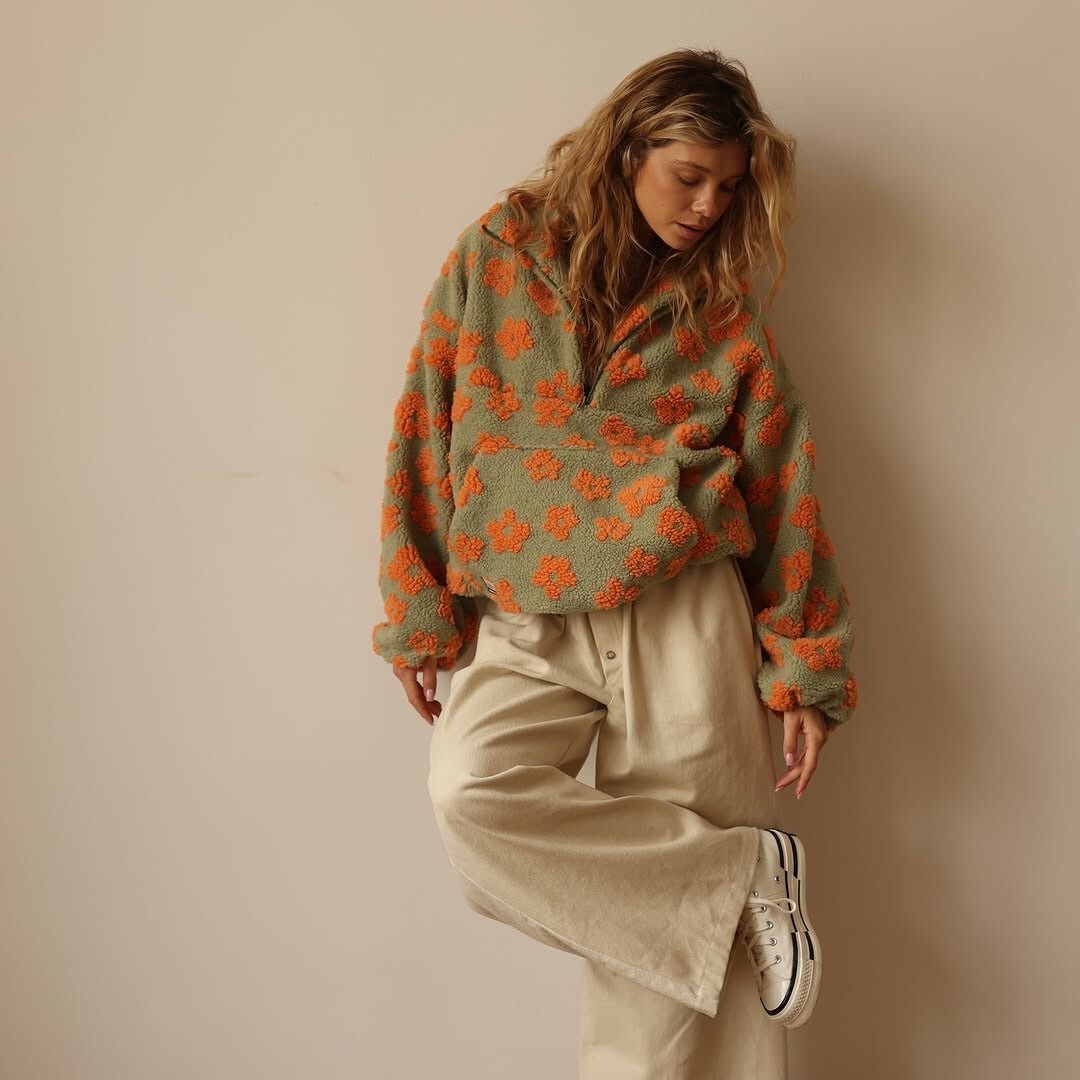 Naomi | Cozy Oversized Floral Teddy Fleece Sweater