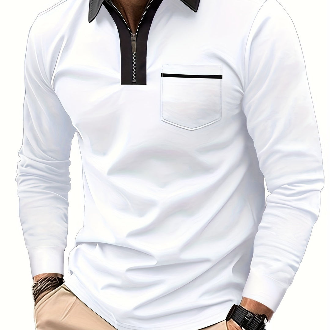 Daniel | Refined Long-Sleeve Zip-Collar Polo Shirt