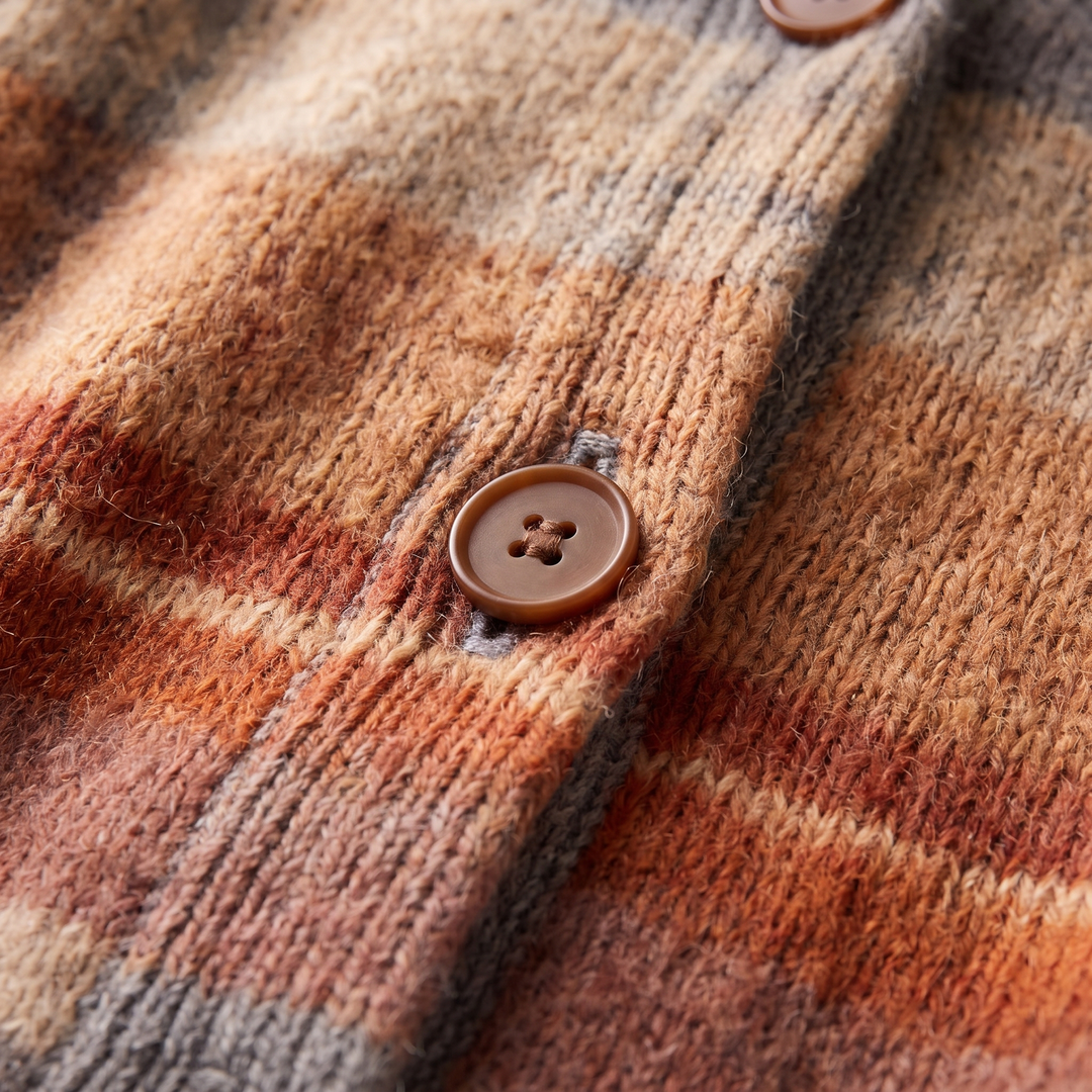 Melody | Relaxed Fit Checked Knit Cardigan