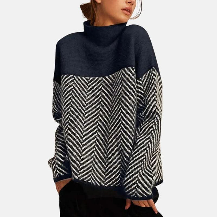 Victoria | Sophisticated Style Herringbone Knit Sweater