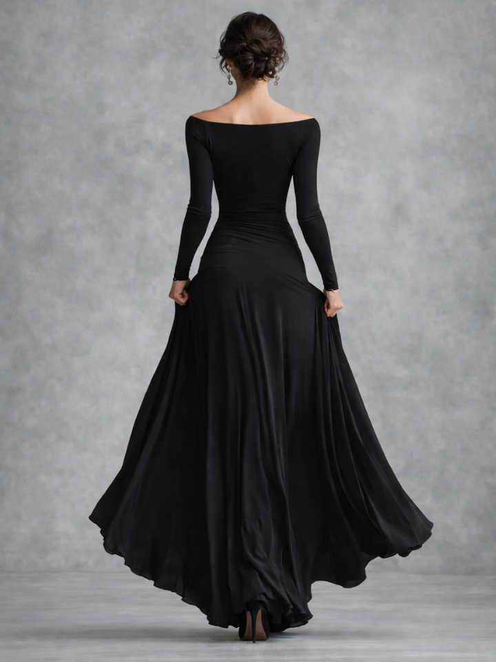 Aurora | Draped Long Sleeve Maxi Dress