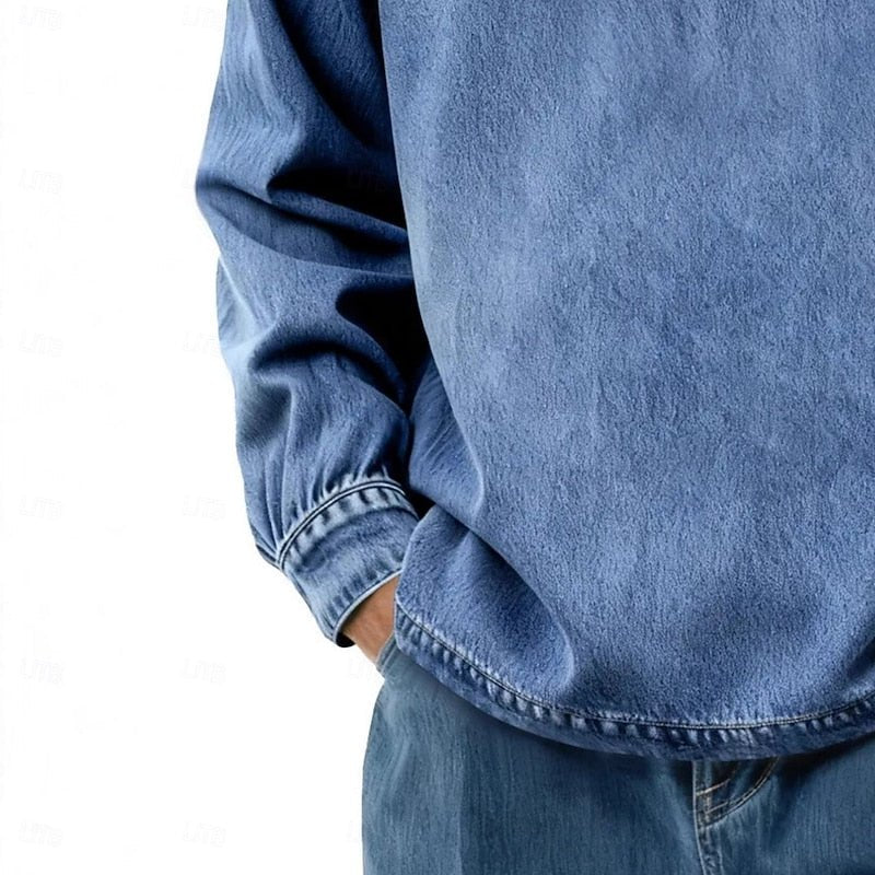 Galen | Washed Long Sleeve Polo Shirt