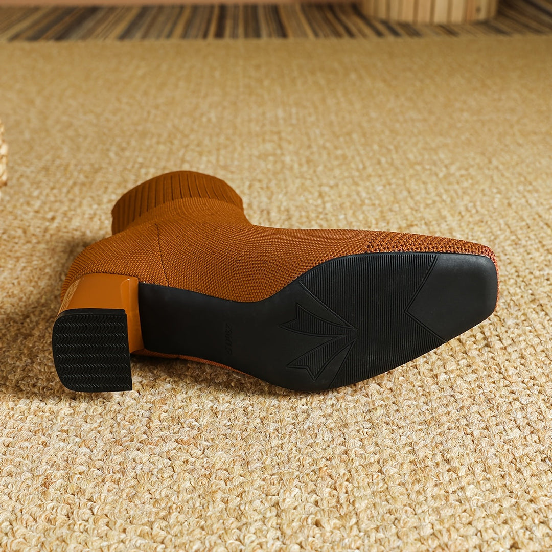 Emery | Modern And Sleek Knit Ankle Boots