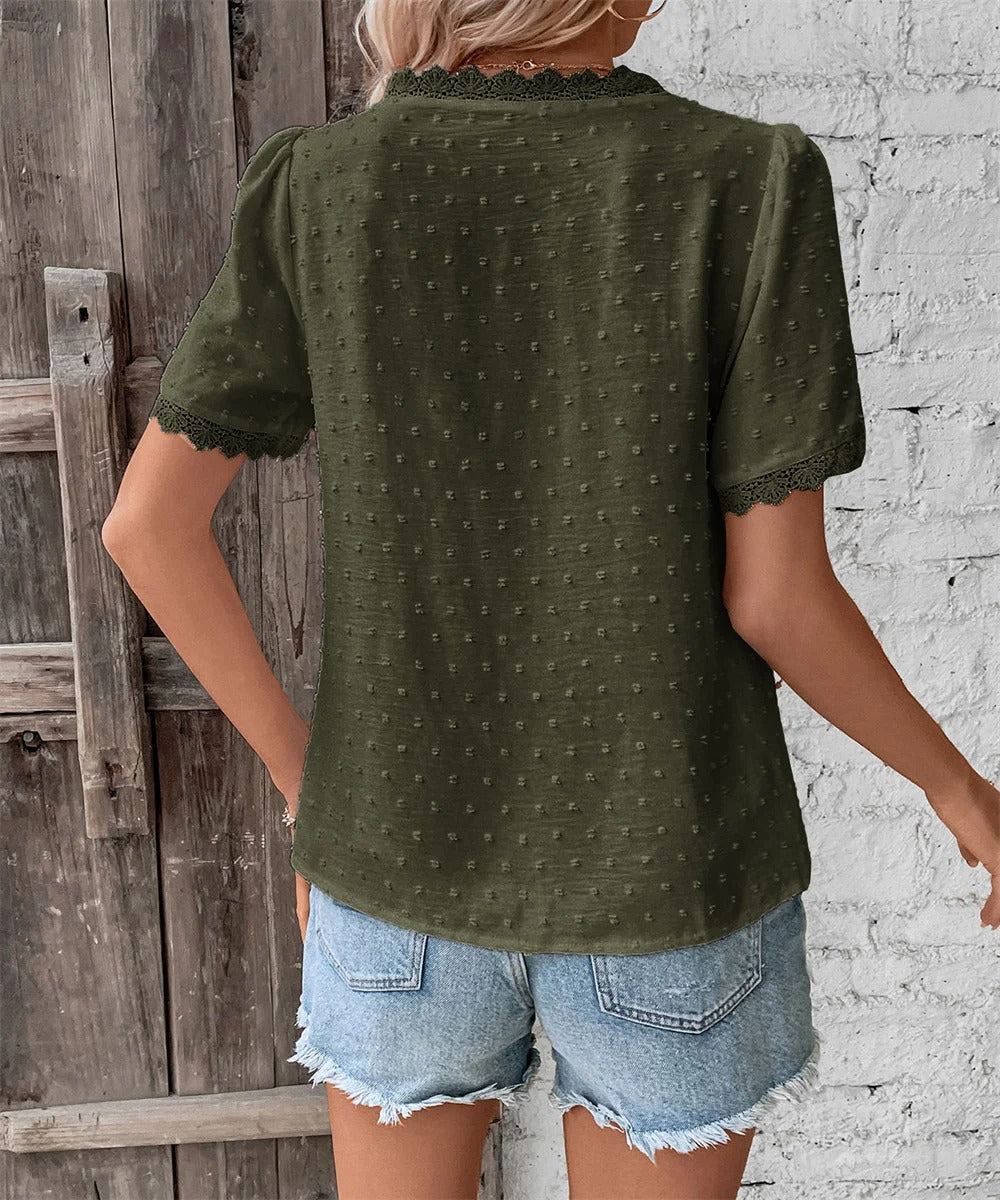 Maxine - Elegant V-Neck Summer Blouse