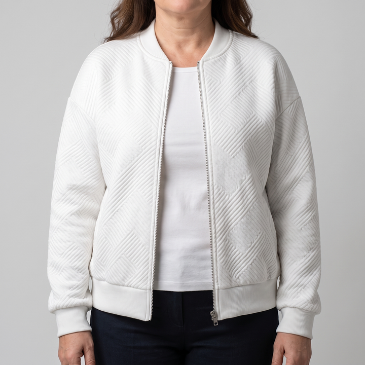 Natalie | Lightweight Textured Chevron Style Knit Cardigan