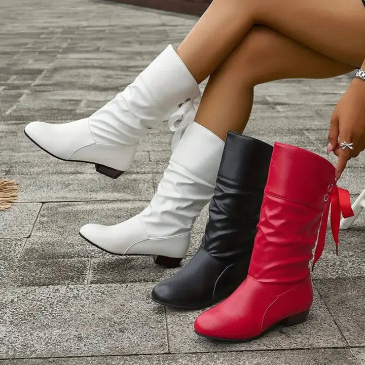 Colette | Women's Lace-Up Slouchy Block Heel Ankle Boots