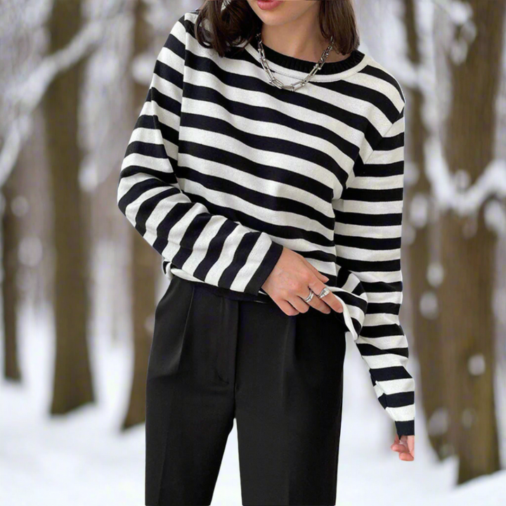 Gail | Striped Cotton Long Sleeve T-Shirt for Women