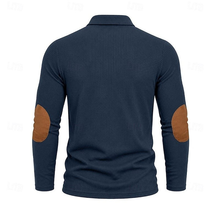Henry | Refined Textured Long-Sleeve Polo Shirt