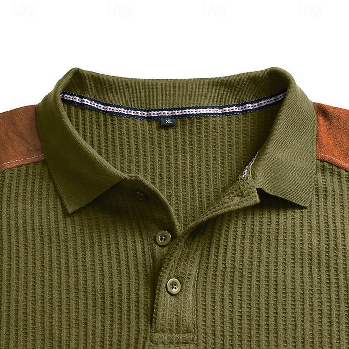 Henry | Refined Textured Long-Sleeve Polo Shirt