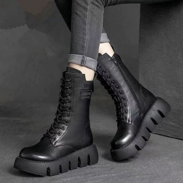 Melody | Women's Platform Leather Ankle Boots