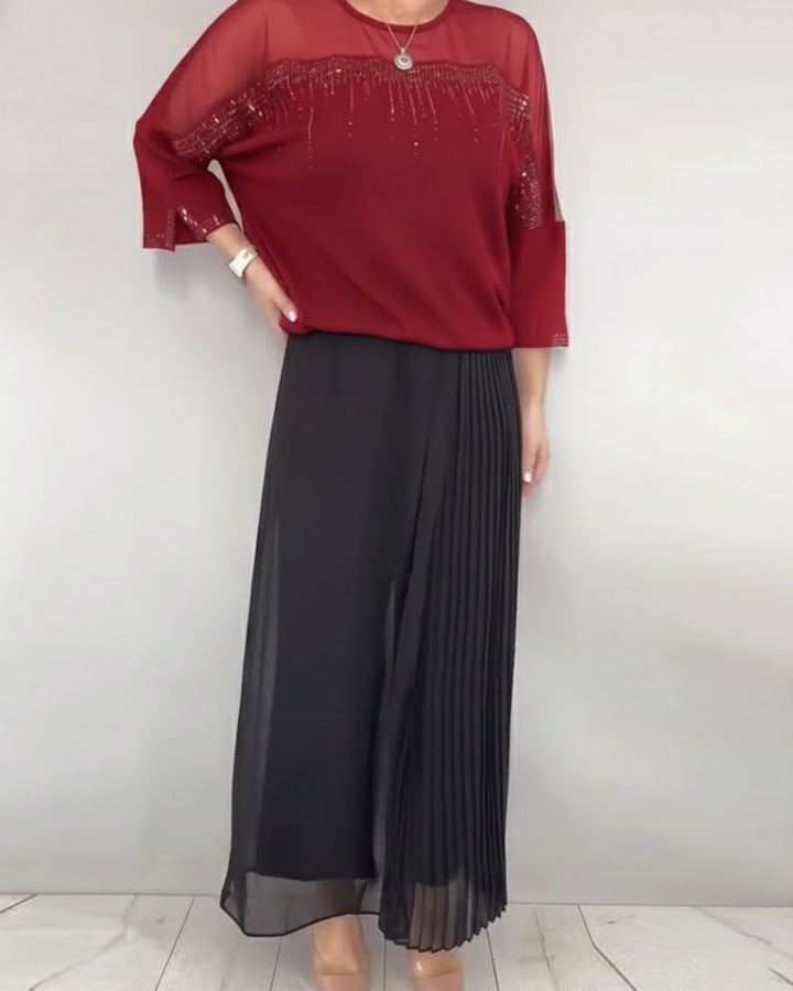 Mesh Split Loose Blouse