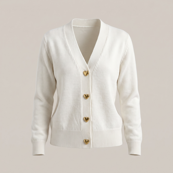 Everly | Comfortable Knit Cardigan with Charming Heart Buttons