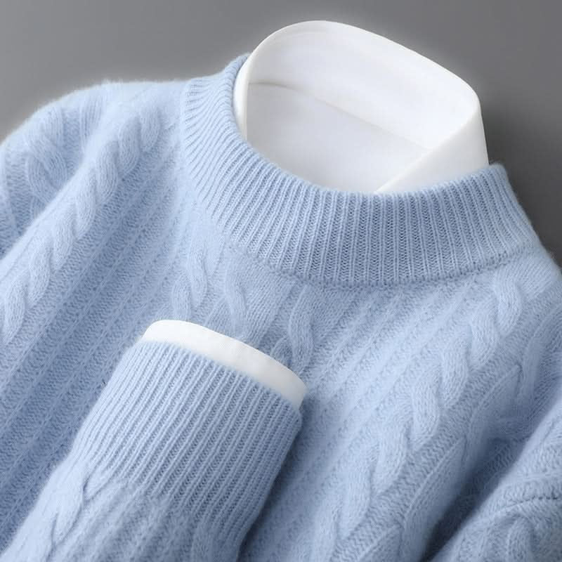 Weston | Lightweight Cable Style Cashmere Knit Sweater