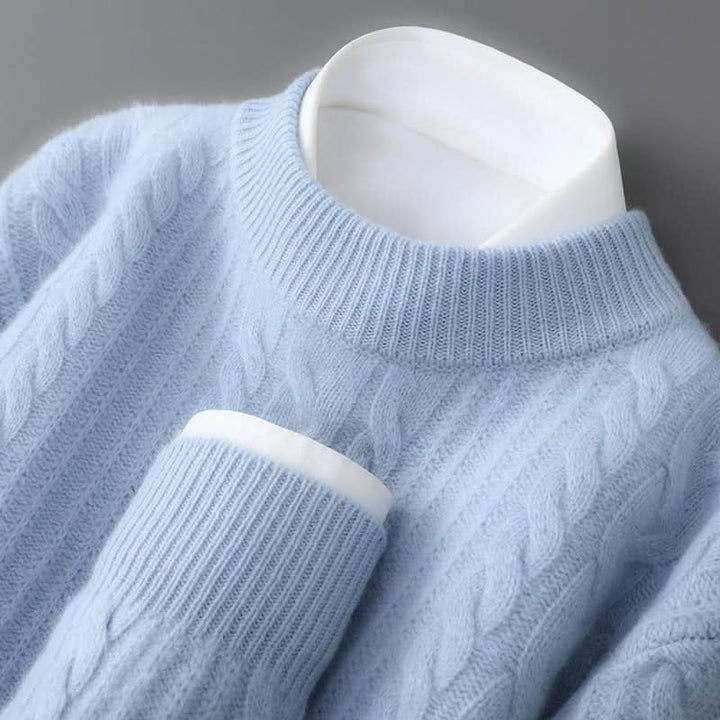 Weston | Lightweight Cable Style Cashmere Knit Sweater
