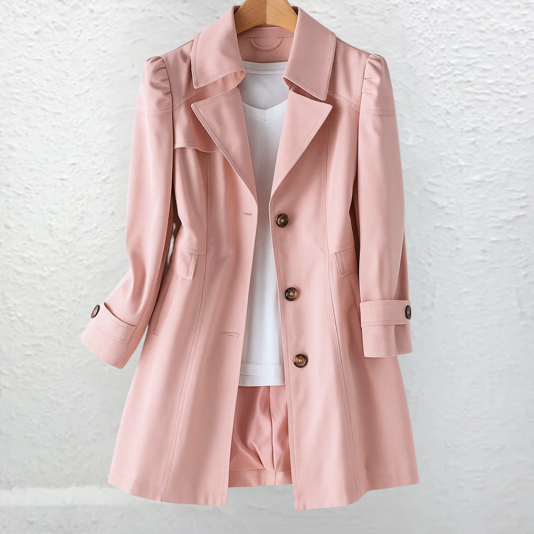 Mariel | Vintage Style Elegant Button-Front Trench Coat