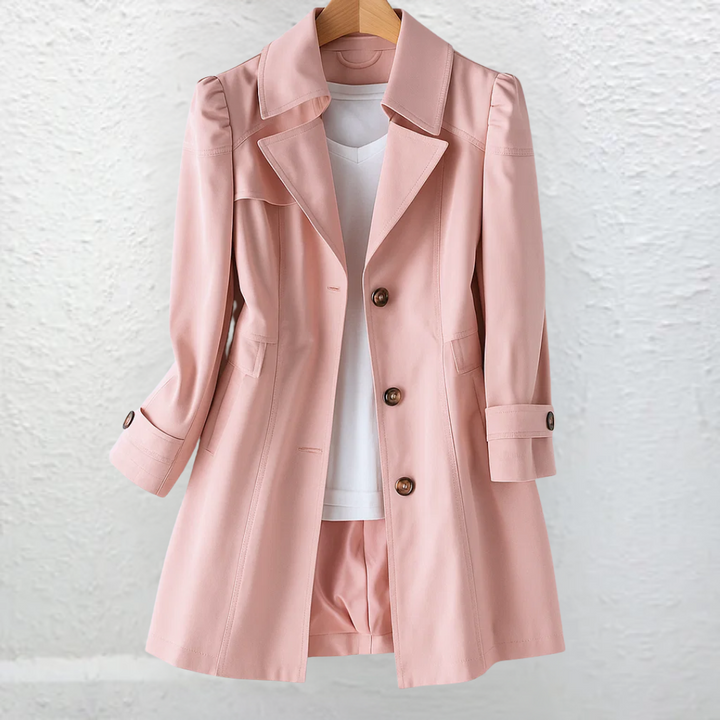Mariel | Vintage Style Elegant Button-Front Trench Coat