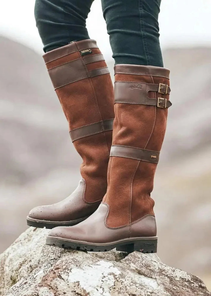 Stella | Stylish High-Shaft Buckle Leather Boots