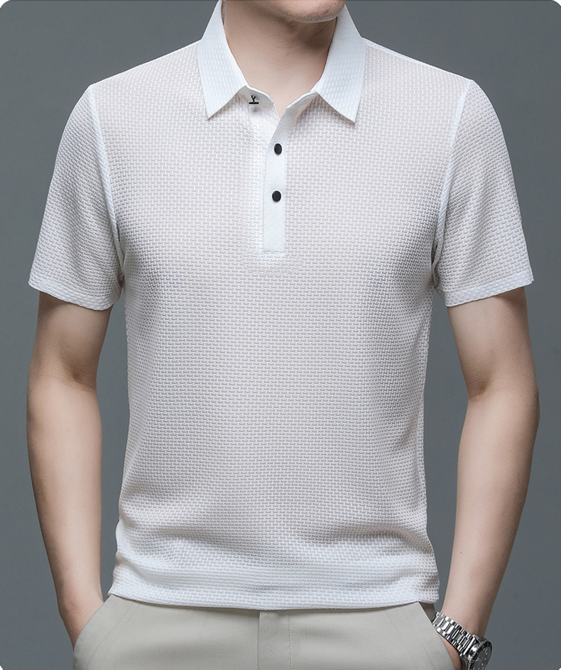 Michael | Breathable Mesh Button-Up Polo Shirt