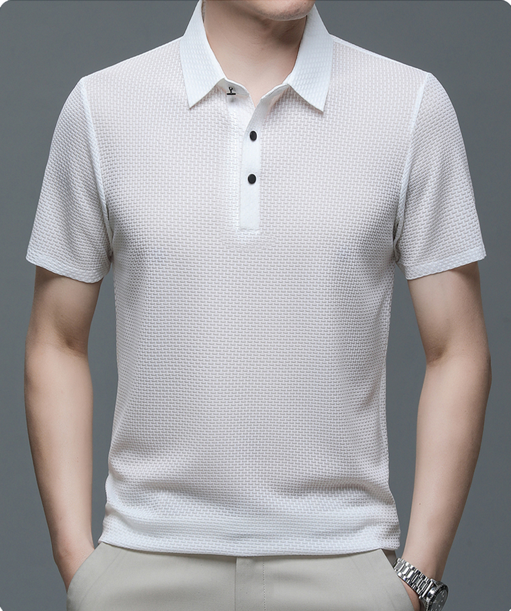 Michael | Breathable Mesh Button-Up Polo Shirt