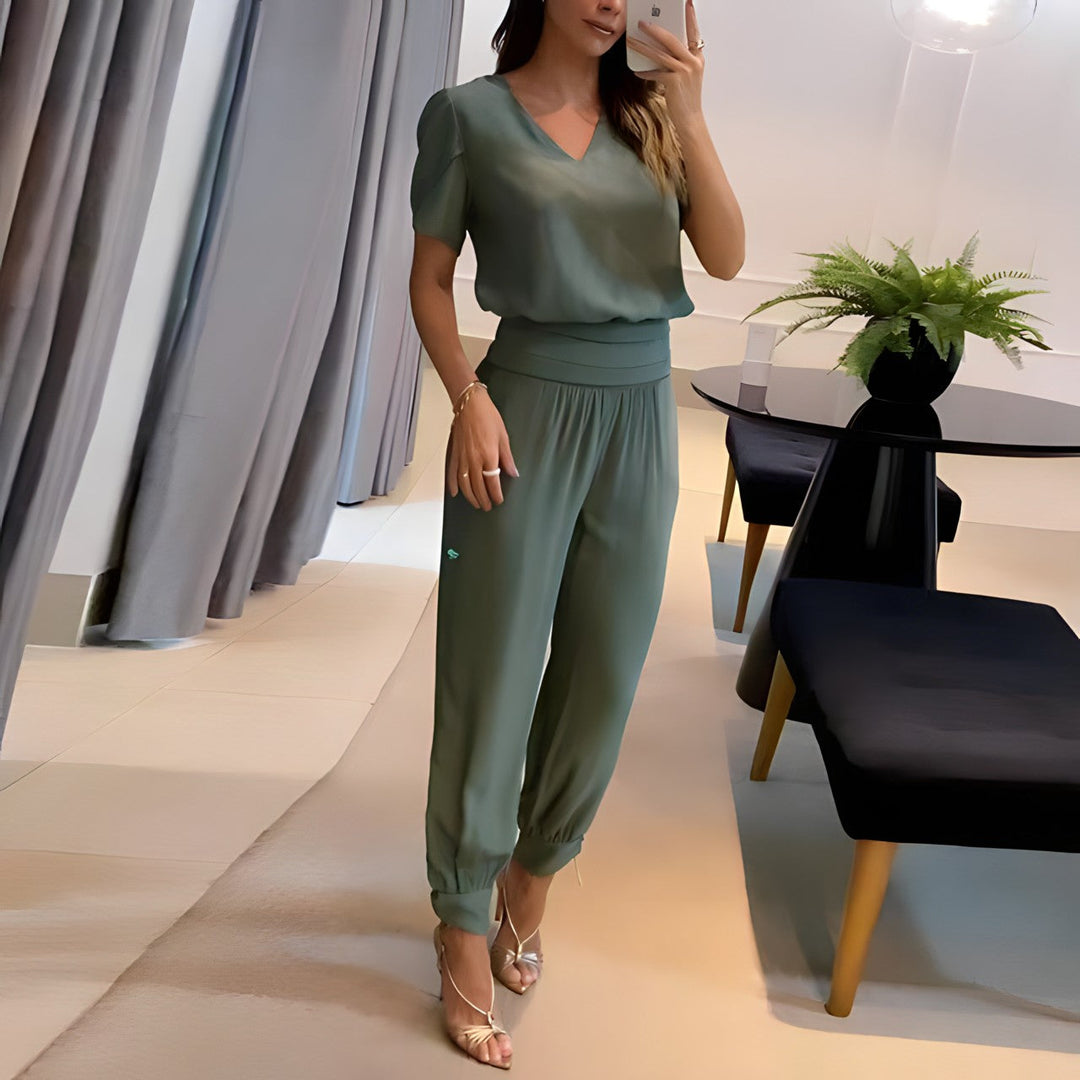 Adeline | Women's Elegant Blouse and Pants Two-Piece Set