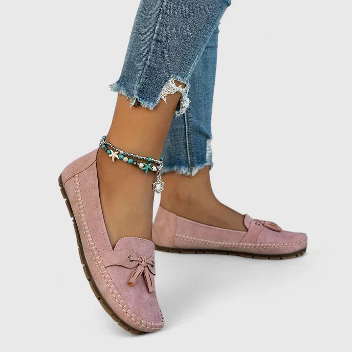 Ariah | Women's Suede Bow Slip-On Loafers