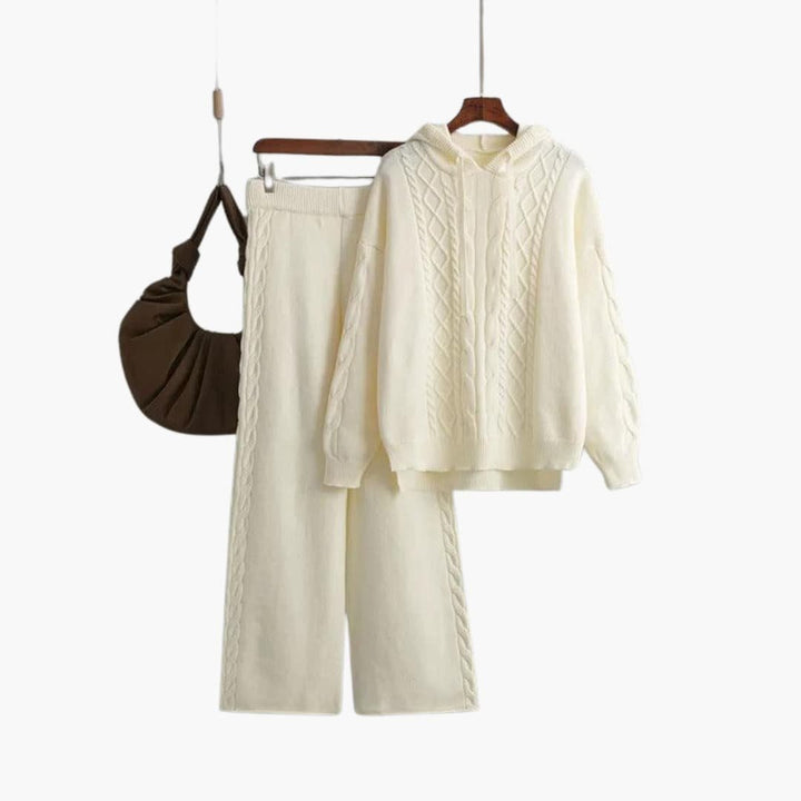 Natalie | Oversized Knit Hoodie & Wide-Leg Set