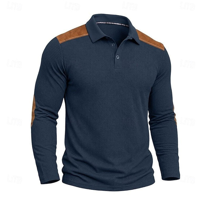 Henry | Refined Textured Long-Sleeve Polo Shirt